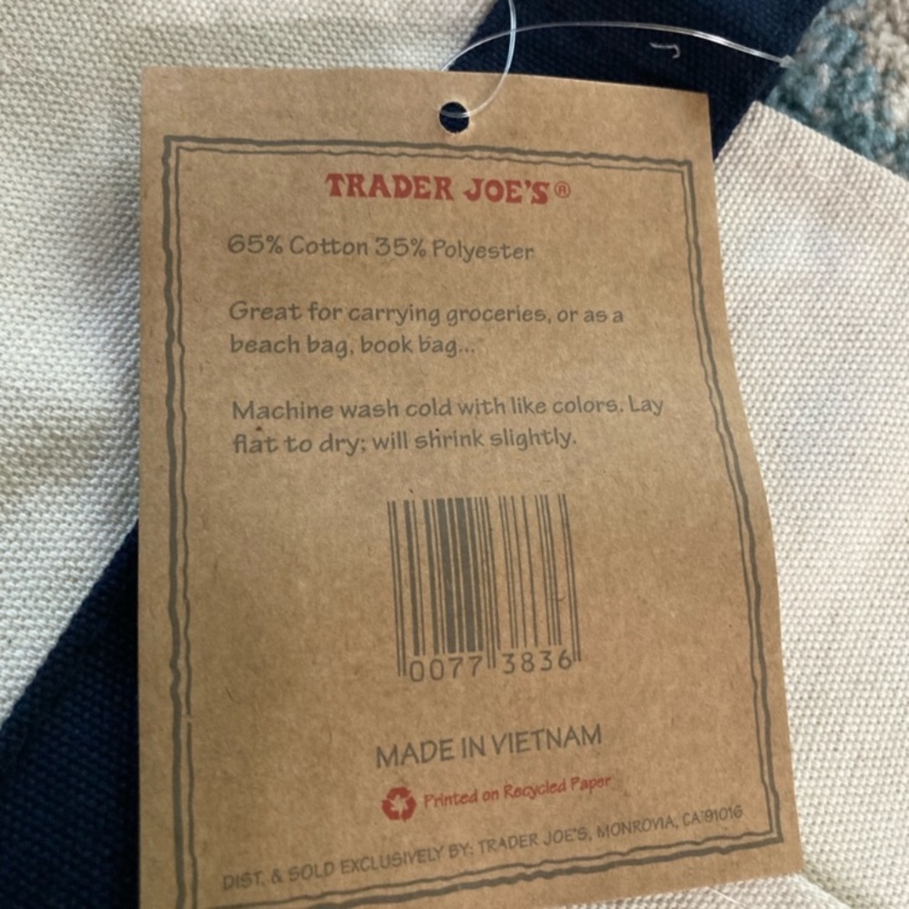 Nwt Trader Joe’s Reusable Bag - image 7